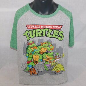 2016 TMNT Teenage Mutant Ninja Turtles Gray Green Mens 2XL T Shirt VTG look